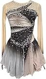 ZYDANC A,L, Girls' Figure Skating Dress Women's Gradient Ice Skating Competition Costumes Handmade Rhythmic Gymnastics Leotard