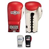 Ringside Lace-Up IMF Tech Boxing Training Gloves, Red, 16oz | Synthetic leather lace-up sparring gloves with 2.5" of shock-absorbing IMF foam and an attached thumb for maximum safety.