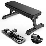 Finer Form Foldable Flat Weight Bench for Home Gym, 1,000 lb Capacity