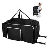 LARIPOP Baseball Softball Equipment Duffel Bag - 2 Bat Sleeves, Hidden Dual Straps & Handheld, Separate Shoe Compartment for Youth Adult