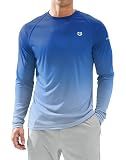 Men's Sun Swim Long Sleeve UPF 50+ Shirts Gradient Blue White L