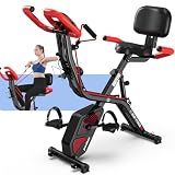 pooboo Folding Magnetic X‑Bike, Upright Exercise Bike for Home Gym