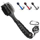 CHAMPKEY PRO Retractable Golf Club Brush - Oversized Brush Head with Soft Rubber Hand Grip & Retractable Groove Cleaner Golf Brush(Black(1 Pcs))