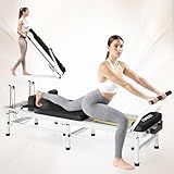 GOIMU Pilates Reformer, 91" Foldable Reformer Pilates Machine with High & Low Mode, 3 in 1 Pilates Equipment for Home Use with Springs & Cords and Jumpboard