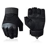 SUJAYU Men's Cycling Gloves, Outdoor Fingerless Gloves for Hiking, Biking, Driving (Black, Medium)