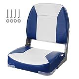VEVOR Folding Boat Seat, 18.9" Low Back Seat with Thickened Sponge Padding, Fold-Down Captain Chair for Fishing, Sightseeing, Speedboat, Canoe