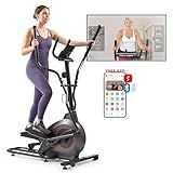 Sunny Health & Fitness Upright Elliptical Exercise Machine with Pulse Sensor for Full Body Cross Training Exercise Cardio Machine for Home, Optional Long Stride via Bluetooth and SunnyFit App Access