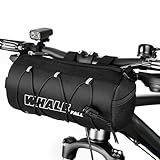 whale fall Bike Handlebar Bag, Roll-Style Front Bag with Elastic Cord, 3-Point Strap Fixation, Shoulder Strap, Reflective Bicycle Accessories for Travel, Daily Commute, Mountain or Road Bikes