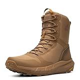 NORTIV 8 Men's Military Tactical Boot Lightweight Comfortable Boots for Work All Day Side Zipper Motorcycle Combat Hiking Boots Metrostrike(8-9 Inches),Size 9,Coyote-9 Inches