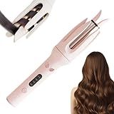 Automatic Hair Curling Iron, 2026 New Fully Automatic Lazy Curling Stick Ceramic Rotating Wand, Upgrade 3 in 1 Auto Hair Curler with Timer Settings 3 Temp, Timer (Pink)