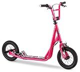 Mongoose Expo Scooter, Ages 6+, 12-Inch Air-Filled Wheels, BMX-Style Handlebars, Steel Frame, Wide Foot Deck, Axle Pegs, Freestyle Gyro Brake Rotor, Kick Scooter for Boys and Girls