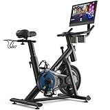MERACH Exercise Bike, Brake Pad Stationary Bike with Exclusive App, Low Noise Indoor Cycling Bike with 270lbs Weight Capacity, Tablet Mount and Fitness Courses for Weight Loss-Blue