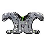 XTECH X2 Football Shoulder Pads - Best Configuration for WR, DB, 3rd Down RB, Mobile QB - Advanced Lightweight Pad for Adult Mens and High School Players (Super Skill, Medium: 18-19""), Grey