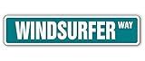 Cortan360 Windsurfer Street Sign Windsurfing Wind Surfing Lover sail| Indoor/Outdoor | 8" Sticker Decal