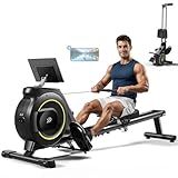 YPOO Rowing Machine for Home, 350 LB Capacity, 16-Level Silent Resistance, Magnetic Rowing Machines for Home Foldable, Full-Body Workout Compact Rowing Machine for Cardio & Strength with APP Support