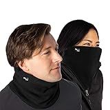 DG Hill Winter Neck Warmer - 2 Pack Face Mask Cold Weather - Neck Gaiter for Men Women Thick Thermal Fleece Lined Ski Outdoor
