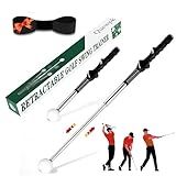 Quewpk Retractable Golf Swing Trainer – Golf Grip Trainer with Arm Band for Right-Handed Golfers, Grip Correction & Swing Click Feedback Training Aid, Indoor & Outdoor Practice, Golf Gifts for Men