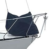 SavvyCraft Waterproof Jib Bag, Heavy Duty 600D Jib Sail Staybag, UV Protection Weather-Resistant Sailboat Headsail Bag, Large 25" Dia x 36" top x 46" Bottom, Black