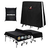 Ping Pong Table Cover Outdoor Waterproof, Table Tennis Cover Indoor & Outdoor Fits Universal 9x5 FT Tables Folding & Flat Tables with Paddles Organize Bag, 600D Oxford Fabric