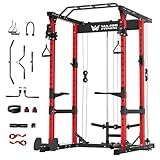 MAJOR FITNESS Drone1 Power Cage - Multi-Function Power Rack for Home Gym (Power Cage Only, Red)