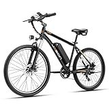 Jasion EB5 Electric Bike for Adults with Peak 1000W Brushless Motor, 40Miles 20MPH Commuting Electric Mountain Bike with 360Wh Removable Battery, 7-Speed, 26" Tires and Front Fork Suspension