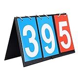 SolUptanisu Flip Sports Scoreboard,Portable Flip Sports Scoreboard Score Counter for Table Tennis Basketball(3 Digit Red Blue)
