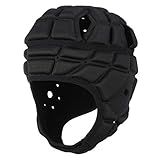Surlim Rugby Soft Helmet Soccer Headgear Scrum Cap 7v7 Flag Football Headguard for Adult Large (Black)
