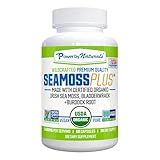 Power By Naturals Sea Moss Plus – USDA Organic Irish Sea Moss Capsules with Bladderwrack & Burdock Root – Immune Support for Adults – Vegan, Non-GMO, Gluten-Free – 60 Capsules (1-Month Supply)