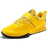 MANUEKLEAR Weight Lifting Shoes Men, Professional Training Weightlifting Shoes, Squat Shoes for Powerlifting with Rubber Non-Slip Sole Lemon Yellow