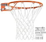 Heavy Duty Replacement Basketball Rim - 18" Solid Steel with Heavy-Duty Net, Pro-Grade Basketball Hoop Rim, Wall-Mount & Hoop Replacement, Double Spring Basketball Hoop Rim & Complete Installation Kit