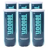 Teloon Championship Tennis Balls - Extra Duty - Regular Duty Felt Pressurized Tennis Balls (6 Cans, 18 Balls)