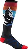 Darn Tough Vermont Men's Vermont Solstice OTC Lightweight Ski and Snowboard Sock (Style 8014) - Grey/Charcoal, Large