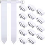 Sintege 14 Pcs 14/28 Player Flag Football Belt Set, Adjustable Football Flag and Belts Gift for Kid Youth Sports Team Backyard Game (White)