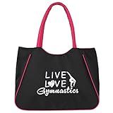 kilofly Girl’s LIVE LOVE Gymnastics Bag Sports Gym Zipper Tote