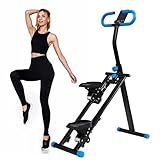 Stair Stepper for Home Gym Exercise, Vertical Climber Exercise Machine for Full Body Workout, Compact Folding Cardio Exercise Climber with Adjustable Handlebar (Blue)