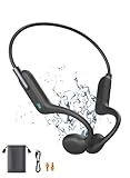 Rumatas Bone Conduction Headphones, Swimming Headphones Underwater Open Ear Built-in 32GB Memory IPX8 Waterproof for Swimming, Running, Cycling, Black