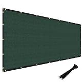 Windscreen4less Privacy Fence Screen 5' x 40' Heavy Duty Windscreen Fencing Mesh Fabric Shade Net Cover for Outdoor Wall Garden Yard Pool Deck, Green