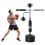 Soozier 4-in-1 Punching Bag for Adults with 2 Speed Bag, Black