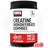 Force Factor Creatine Monohydrate Gummies, NSF Certified, 5g Dose for Men & Women to Support Muscle, Strength, Recovery, Cognitive Health & Memory, Packaging May Vary, Watermelon, 150 Gummies