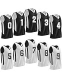 10 Pack Men's Reversible Custom Basketball Jerseys (Blk/Wht, with Numbers)
