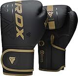 RDX Boxing Gloves, Pro Training Sparring, Maya Hide Leather, Muay Thai MMA Kickboxing, Men Women Adult, Heavy Punching Bag Focus Mitts Pads Workout, Ventilated Palm, Multi Layered, 8 10 12 14 16 18 Oz