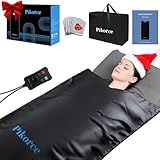 Pikorce Infrared Sauna Blanket for Home Use – Full Body Detox & Relaxation | 113-176℉ Adjustable | 6 ft x 2.65 ft, Leather Portable Far Infrared Stress Relief Heated PU Sauna Bag for Body Recovery