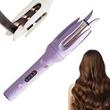 Automatic Hair Curling Iron, 2026 New Fully Automatic Lazy Curling Stick Ceramic Rotating Wand, Upgrade 3 in 1 Auto Hair Curler with Timer Settings 3 Temp, Timer (Purple)