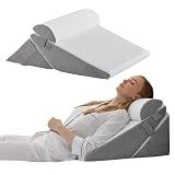Bedluxe Wedge Pillow Set for After Surgery, Orthopedic Bed Wedge White/Grey