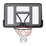 44'' Basketball Backboard and Rim Combo, Indoor Outdoor Pole Mount Basket Ball Hoop, Wall Mounted Basketball Hoops PET Backboard and Rims Competition Combo Durable Rims All-Weather Net