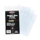 BCW Resealable Team Set Bags – 100 Count | Holds 35 Loose Cards or 5 Standard 35pt Toploaders | Fits Magnetics up to 108pt | Acid-Free Team Bags for Trading Cards & Shipping