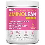 RSP NUTRITION AminoLean Pre Workout Powder, Amino Energy & Weight Management with Vegan BCAA Amino Acids, Natural Caffeine, Preworkout Boost for Men & Women, 30 Serv, Pink Lemonade…