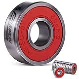 Skateboard Bearings Set, Premium Longboard Bearings 608rs - High Speed Skate Bearing ABEC-9 for Scooter Wheels, Quad Skate, Inline, Roller Skates (Pack of 8)