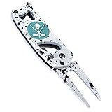 SYNATANA Golf Divot Repair Tool, 3 in 1 Compact Ball Marker Divot Tool, Foldable Golf Divot Tool for Repair & Maintain Green, Golf Essential, Ideal Gift for Golf Enthusiasts White, 1 Pack