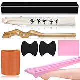 Silipull Ballet Foot Stretcher Set Dance Stretching Equipment Pine Dance Feet Arch Enhancer with Elastic Stretch Band 2 Pads Leg Strap Carry Bag for Dancers Gymnastics Yoga Flexibility Workout (Wood)